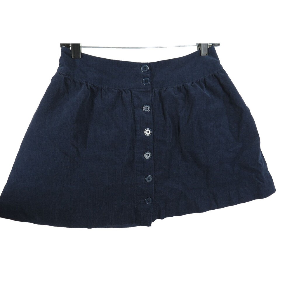 Forever 21 Navy Corduroy Button Front Y2K Mini Skirt Size Small